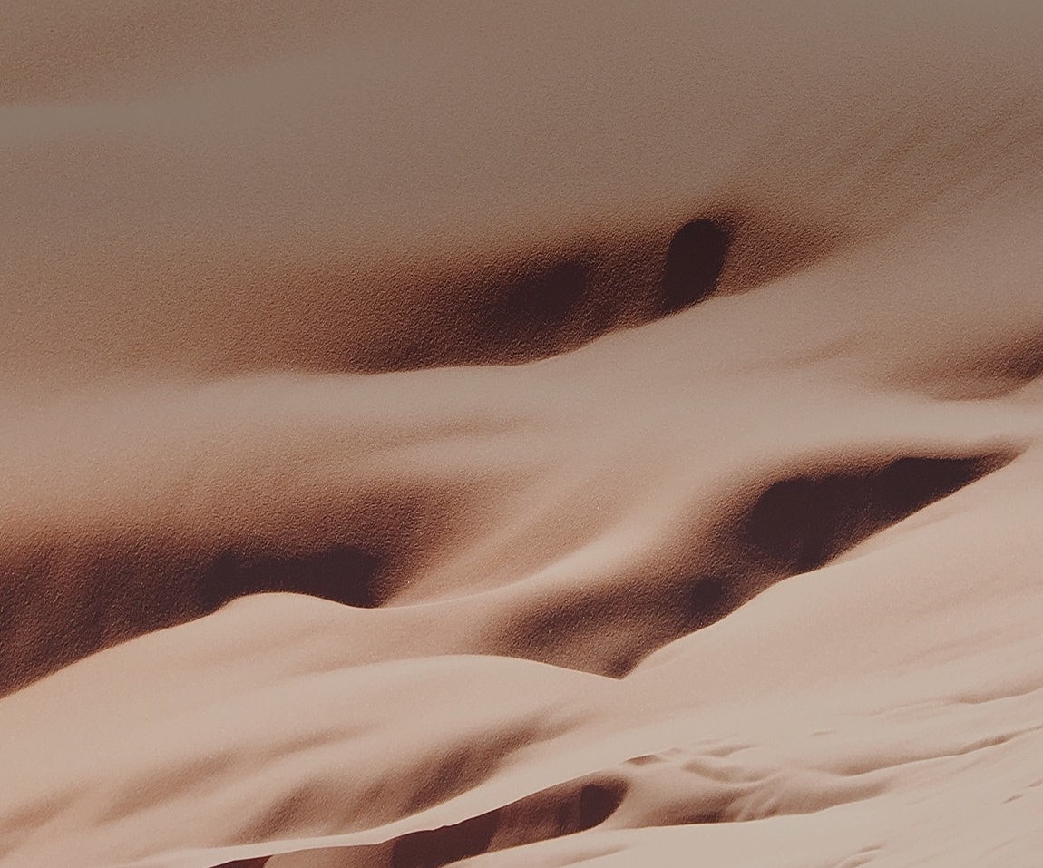 Textured sand dunes in warm tones.